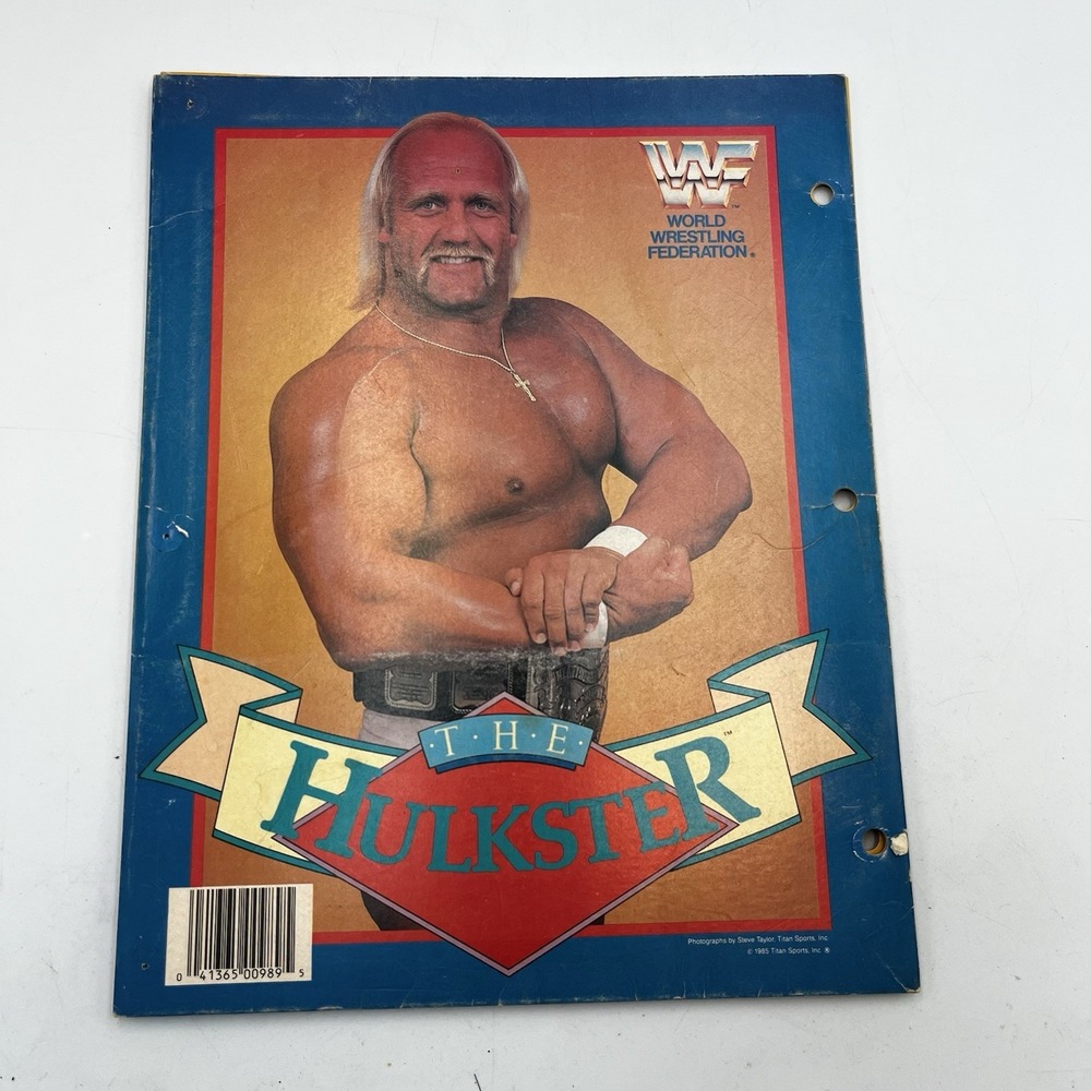Pair of Hulk Hogan WWF School Folders Yellow and Blue Good Condition - Picture 7 of 7
